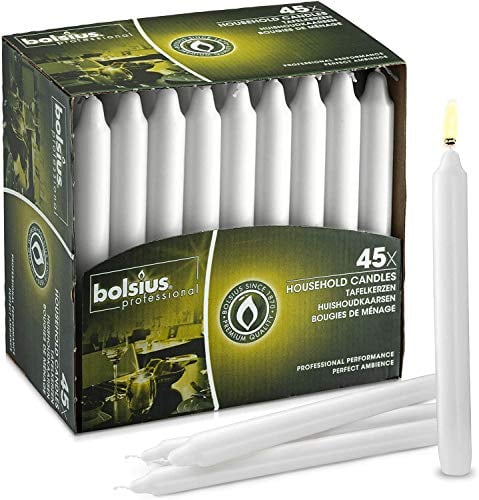 Bolsius Candele Basiche - Set di 45 Pezzi - Colore Avorio - Cera inodore - Durata: fino a 6 ore a candela - Dimensione 18 x 2 cm - Basiche Candele Decorative