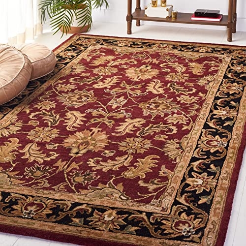 SAFAVIEH Heritage Collection Accent Rug - 3' x 5', Red & Black, Handmade Traditional Oriental Wool, Ideal for High Traffic Areas in Entryway, Living Room, Bedroom (HG628C)
