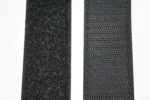 SAN Klettband schwarz 50 mm breit je 1 Meter Klettverschluss Hakenband und Flauschband