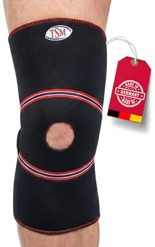 TSM Kniebandage Pro mit Patella-Aussparung | Kniebandage für Sport & Alltag | Stabilisierung bei Überlastung, Sehnen- & Knieschmerzen | Prophylaxe & Rehabilitation | Artikelnr 3509 | Größe XL