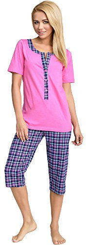 Be Mammy Damen Schlafanzug Stillpyjama H2L2N2 (Rosa, S)