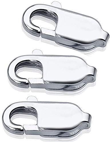 MATERIA 3 Stück Karabiner-Verschluss 925 Silber 8mm für Armbänder Ketten Schmuck Ersatzteil Herstellung #Z18-3 Stück