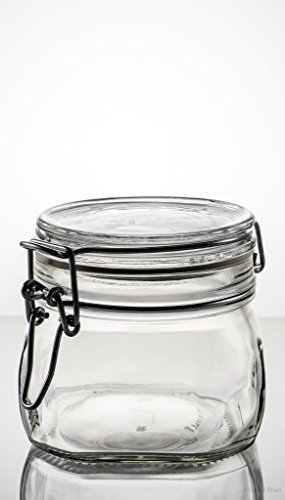 Bügelglas, Einmachglas 500ml, 6er Set Original Bormioli Fido Glas inkl. Verschluss und Gummiring