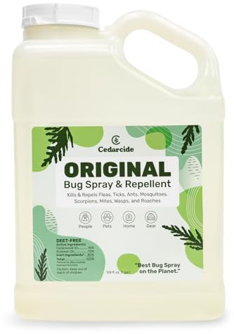 Cedarcide Original Bug Spray | Repel & Kill Fleas, Ticks, Mosquitoes, Mites, Ants & Chiggers | for use on People, Pets & Home | Natural Cedar Oil | Eco-Friendly | Gallon