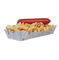 MustBeBonkers Fast Food Take Away Disposable Hot Dog/Chip/Pie/Baguette Holder Tray Small & Large (Newsprint Small Open Tray, 250)