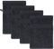 Class Home Collection Frottee Waschhandschuhe 16x21 cm – 4er Set Waschhandschuh – Besonders weiche & saugfähige Waschlappen aus 100% Baumwolle mit Aufhänger – Schwarz