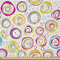 ABAKUHAUS Bunt Microfaser Stoff als Meterware, Kreis und Punkt-Frühling, Deko Basteln Polsterstoff Textilien, 2M (230x200cm), Weiß Grün Gelb