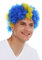 WIG ME UP - MMAM-15M Perücke Karneval Afro Fan-Perücke Fußball WM gelbes Kreuz auf Blau Schweden