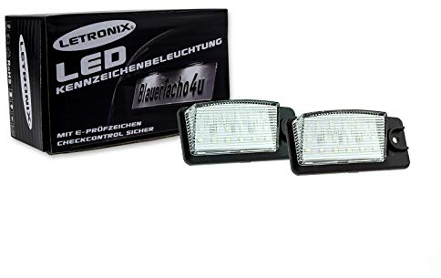 LETRONIX SMD LED Kennzeichenbeleuchtung Module geeignet für Murano Typ Z50 / Murano Typ Z51 / Altima Typ L32/U32 / Maxima Typ A35 / Pathfinder Typ R51 / Rogue/X-Trail Typ T32 mit E-Prüfzeichen