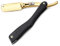 Poignée en Bois Hommes Rasoir Manuel, Ménage Portable Classique Barbier Cheveux Pliable Barbe Couteau de Rasage (Noir)