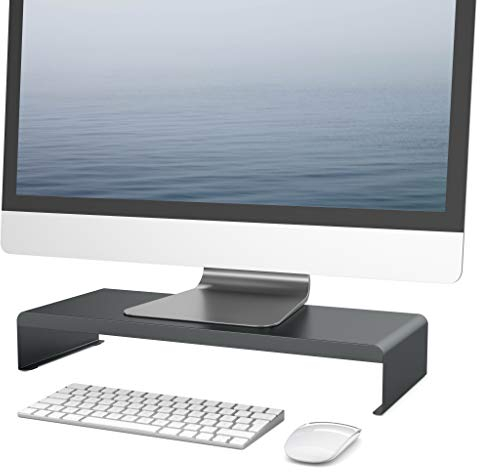 bonmedico Tablo Support Écran PC, Rehausseur d'Écran, Rangement Organisateur De Bureau, Ergonomique, Pour Position Assise Confortable, Pied Écran PC, Support Moniteur De Bureau