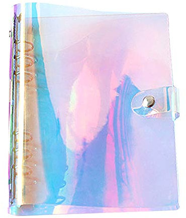 A5 Rainbow Soft PVC Notebook Cover 6 anelli rotondi sciolti foglia raccoglitore con chiusura a bottone a pressione