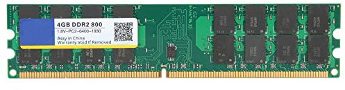 DDR2 RAM, 4GB Kit DDR2 800Mhz RAM, PC2‑6400 1.8V 240 Pin Non-ECC Unbuffered Desktop Memory Modules