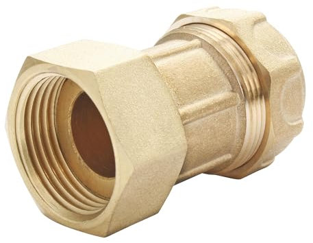 SOMATHERM FOR YOU, Raccord laiton droit pour tube PE Ø32, écrou tournant 26/34, serrage extérieur, joint torique EPDM, étanchéité optimale, usage eau potable, pression 20 bars
