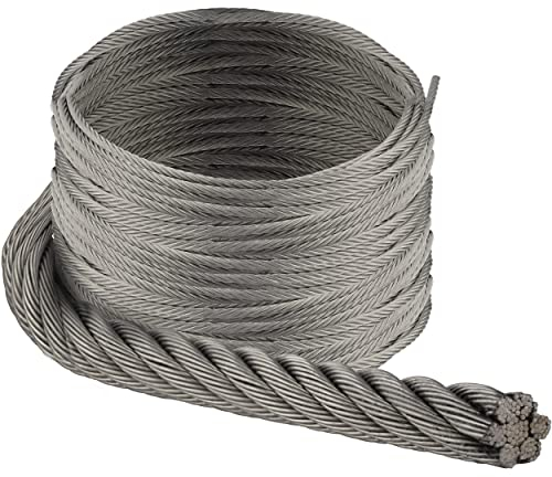 OPIOL QUALITY® 5,0 mm Drahtseil 7x19 weich, Edelstahl A4 (250 Meter) Stahlseil Zubehör Draht Edelstahldrahtseil Geländerseil Hängender Drahtspule Seile Spannseil