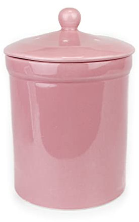 Auntie Morags Pink Ceramic Compost Caddy - Portland Kitchen Ceramic Compost Bin for Food Waste Recycling