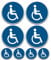 Laminierte Aufkleber: Rollstuhlfahrer Gebotszeichen - in Anlehnung an DIN EN ISO 7010, ASR A1.3, 4x 10 cm und 4x 5 cm: 8 Stück