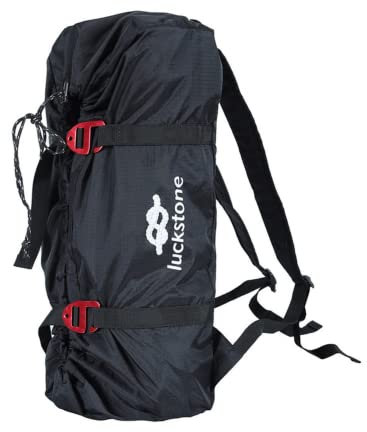 LSOAARRT Bolsa de Cuerda Plegable Ultraligera para Escalada en Roca, Equipo de montañismo, Soporte para Equipo, Mochila de Transporte (Black)
