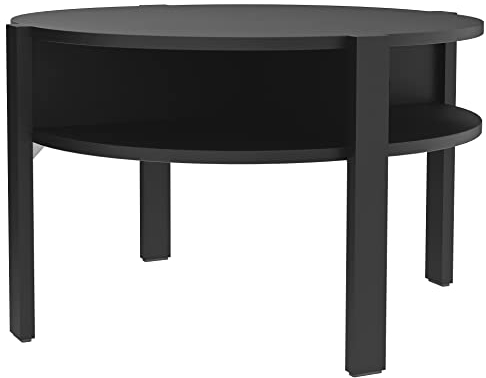 Newroom Couchtisch Schwarz Wohnzimmertisch Modern - 74,4x45,5x74,4 cm (BxHxT) - Sofatisch Ablagetisch Tisch - [Adora.Four] Wohnzimmer Wohnstube Büro