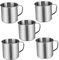 STOBOK 5Pcs Camping Kaffeetasse Trinken Suppe Tasse Edelstahl Wasserbecher Outdoor Tasse mit Griff für Heiße Oder Kalte Tasse Wanderjagdfischen