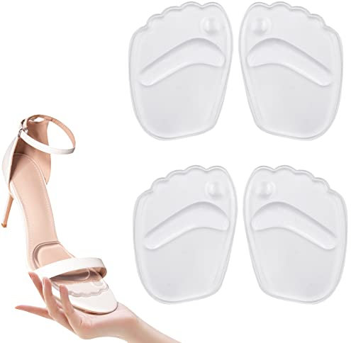 2 Paires Semelles Gel Coussinet Plantaire Avant Pied Antidérapant Metatarsien, pour Les Femmes Haut Talon(transparent)