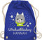Turnbeutel Rucksack - Kita Beutel Wechselsachen Mädchen - Wechselkleidung Katze - Unisize - Royalblau - stoffbeutel kindergarten wechselbeutel personalisierte beutelrucksäcke für