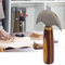 Cuchillo de cabeza redonda de cuero Mango de madera Artesanía de cuero Cuchillo de cabeza redonda DIY Recortadora de cuero Recorte Frontal Acero Trabajo de corrección de artesanía en cuero (S) Herrami