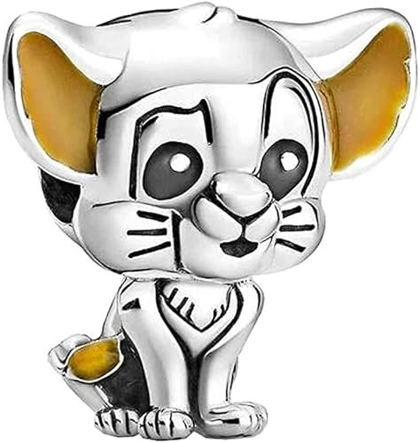 Disney Simba Roi Lion en argent sterling 925 compatible avec les breloques Pandora et beaucoup d'autres bracelets à breloques britanniques