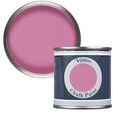 Vintro Paint | Pink Chalk Paint | Furniture Paint | Shabby Chic | Ultra Matt Finish | 125ml (125ml, Belladonna - Hot Pink)
