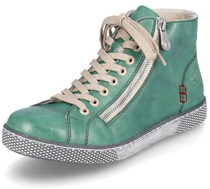 Rieker Damen Sneaker Z1221, Frauen Schnürschuhe, lose Einlage,straßenschuhe,Strassenschuhe,Schnuerung,lace-up Shoes,Low-tie,grün (53),38 EU / 5 UK