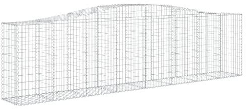 vidaXL Gabione mit Hochbogen 20 STK., Steinkorb Drahtkorb Dekorativ, Gabionenkörbe Verstärkte Gabionenhaken, Gabionenwand Gabionen Zaun Garten, Verzinktes Eisen