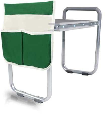 BESTHLS Garten-Kniebank und Sitz, faltbarer Gartenhocker, robuste Gartenbank zum Knien, Sitzen, um Knie- und Rückenschmerzen vorzubeugen, Werkzeugtasche, Handschuhe im Lieferumfang enthalten, tolles