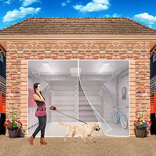 Magnetische Fliegengittertüren 205x245 cm Magnetische Türvorhänge, Fliegengitter, Anti Mücken Vorhang mit leistungsstarken Magneten und Vollrahmen Magnetband - Weiß H