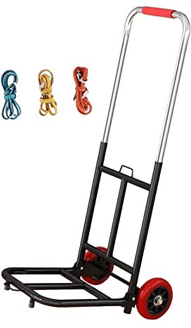 Perfeclan Faltbarer Handkarren-, Verstellbarer Griff, zusammenklappbarer -Trolley, langlebig, flach zusammenklappbar für einfachen Transport und, Rohr 22 mm PU-Rad