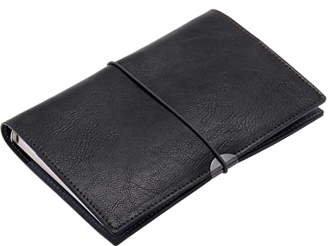 PATIKIL A6 PU Leder Bindemittel Zeitschrift Nachfüllbarer Loose Blatter Persönlicher Terminplaner Organizer Geregelt Lined Tagebuch Notizbuchs mit 100 Blätter für Büro Schwarz