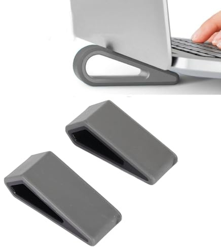 2Pcs Mini Universal Laptop Stands, Ergonomic Design Tilting Wedge Riser Holder Portable Cooling Stand for Laptop Tablet Keyboard