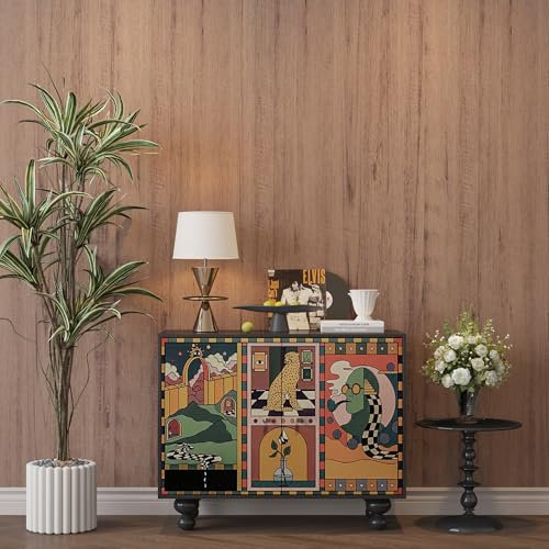 JSEVEM 80CM×4M Extra Breit Dick Klebetapete Braun Holzoptik Tapete Dekorfolie Selbstklebend Wasserfest Holzmaserung Klebefolie Küche Keine Blasen Vinyl Tapeten Selbstklebende Badezimmer Schlafzimmer