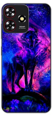 KARTXITAI Hülle Kompatibel mit ZTE Blade A73 4G, Stoßfeste Schutzhülle mit Weiche Silikon Bumper Case Handyhülle Anti-Kratzt Transparent Rückseite - Wolf