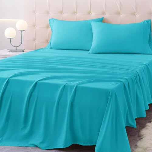 Homilay Bettwäsche-Set für King-Size-Bett, 4-teilig, weiche Mikrofaser mit tiefen Taschen, Kühltechnologie und knitterfreiem Kissenbezug, Hotelqualität, strapazierfähige Bettwäsche, Capri