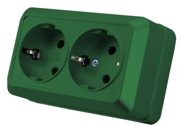 Wandsteckdose, Ausgestellt Wandsteckdose, Wandsteckdose, 250 V AC 16 A, doppelte Erdung, Grün, MZ-06