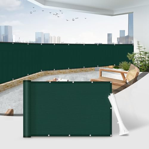Sunnylaxx Frangivisto per Balcone 90x600cm Protezione,Copri Ringhiera Balcone,Impermeabile & Protezione UV–Schermi Privacy con Occhielli Verde