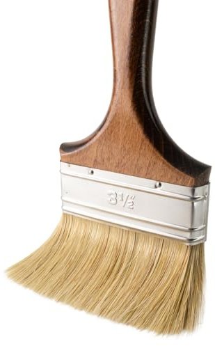 Premium Pinsel | Flachpinsel 3.5 Zoll / 90 mm | Lackierpinsel | Malerpinsel | Holz-Griff lakiert (1 Stück)