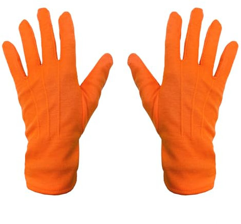 Oblique Unique® Handschuhe Herren und Damen Handschuh für Fasching Karneval Motto Party Kostüm Accessoire für Halloween (Orange)