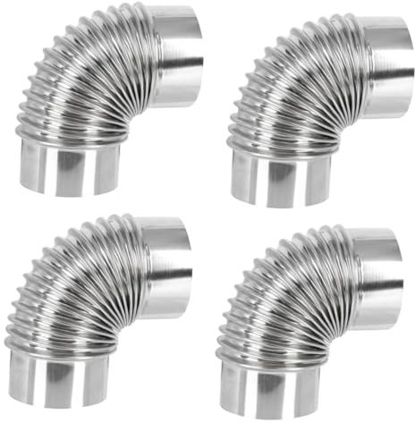 jojofuny 4pièces Chauffage Extérieur Acier Avec Conduit Flexible Pour Poêle à Évacuation Fumées Pour Camping Caravane Et Cuisine