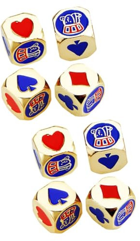 KOMBIUDA 8 STK Poker Würfel praktisches Würfel-Requisit Karneval Würfel Neuheit Würfel Lustige Würfel Legacy brettspiel goldhochzeit Spielzeuge Retro-Würfel Bar-Würfel-Spielzeug Metall