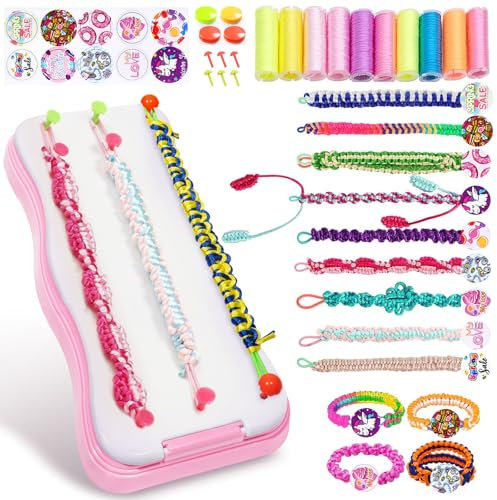 DOMIPHIE Freundschaftsbänder Kinder, Selber Machen Freundschaftsarmbänder, Armband Knüpfen Set Bastelset Make it Real Kreativset Armbänder für Mädchen Alter 6-12 Jahre Geschenke