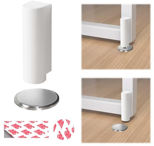 Magnetic Door Stop Stopper for Floor Indoors, No Drilling Invisible Weighted Doorstop, Silent Door Stops Stoppers Catch Holder Wedge for Home Bedroom Office Living Room Kitchen Bathroom(White)