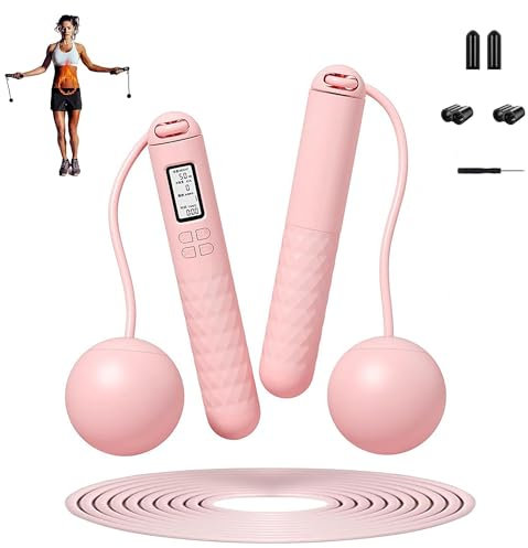 Cordes à sauter sans fil avec compteur, corde à sauter sans corde, corde à sauter lestée sans fil pour adultes, corde à sauter numérique intelligente sans corde, pour homme et femme, entraînement à