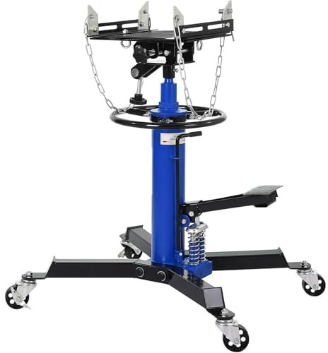 MNEVZX Cric de Transmission Accessoires pour cric Cric de Transmission 1322Lbs, Piston à Double Colonne, Roue pivotante hydraulique télescopique réglable à 360 °(Blue)