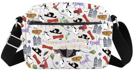 FOTAP Mary Popp Umhängetasche, Superkalifragilistischer Regenschirm, Poppins, Umhängetasche, Broadway, Musikgeschenk, Mary Movie Messenger Bag